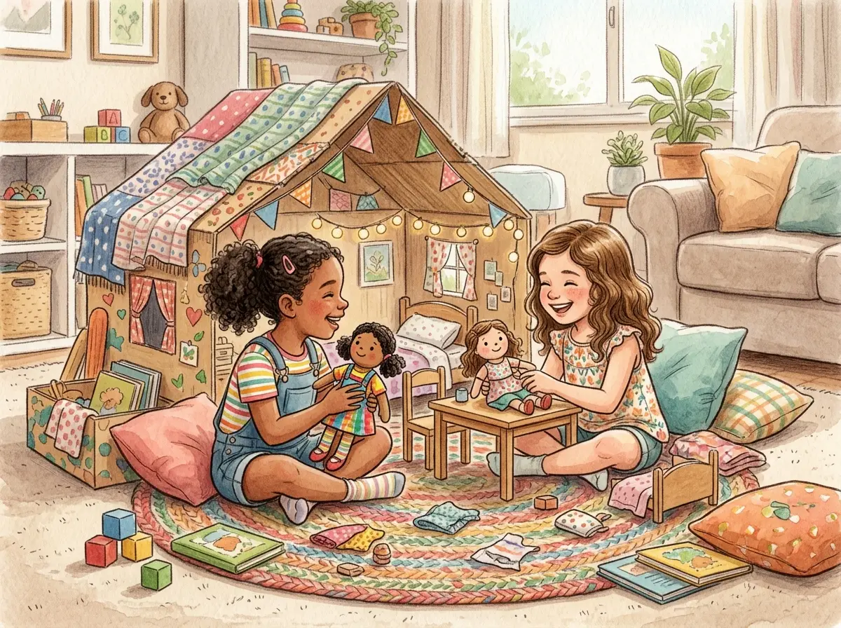 Kit de arte e boneca de moda organizados para meninas de 5 a 7 anos