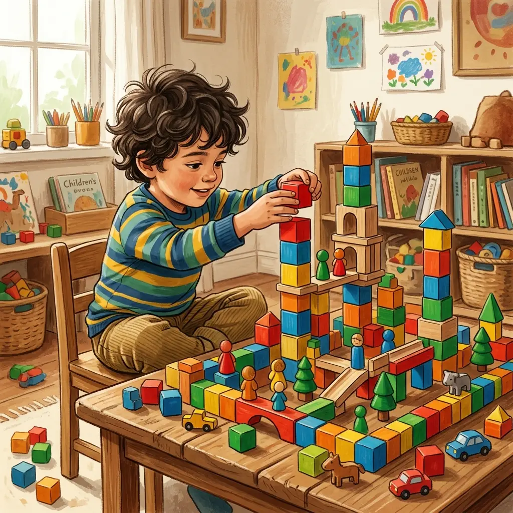 Set de construção temático do Minecraft organizado com blocos e figuras